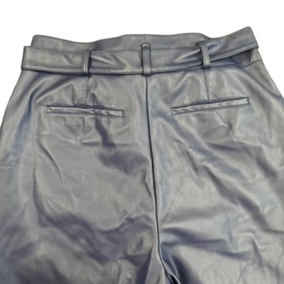 Peter Som Belted Faux Leather Pants in Blue, Size US 10 - Picture 9 of 9